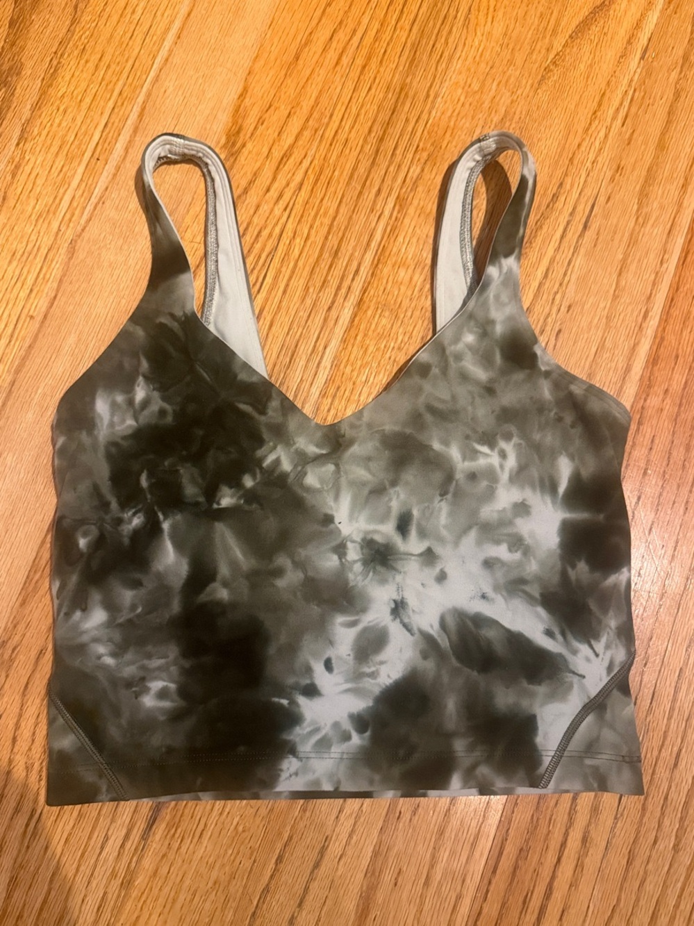 Lululemon Olive Tie-Dye High-Rise Bike Shorts and Tank- workout set - Picture 2 of 5